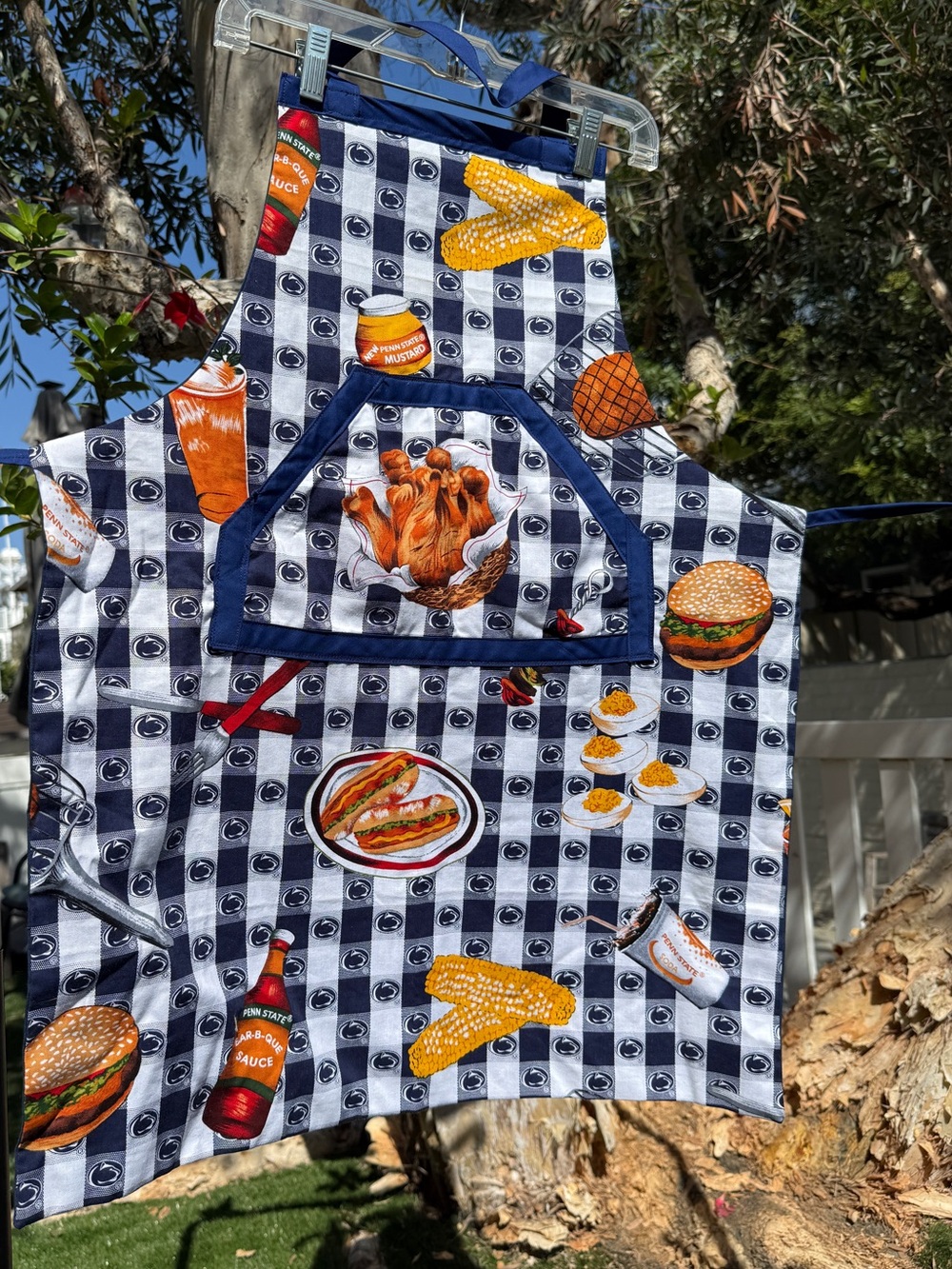 Penn State Nittany Lions tailgate  BBQ themed novelty Print Apron
